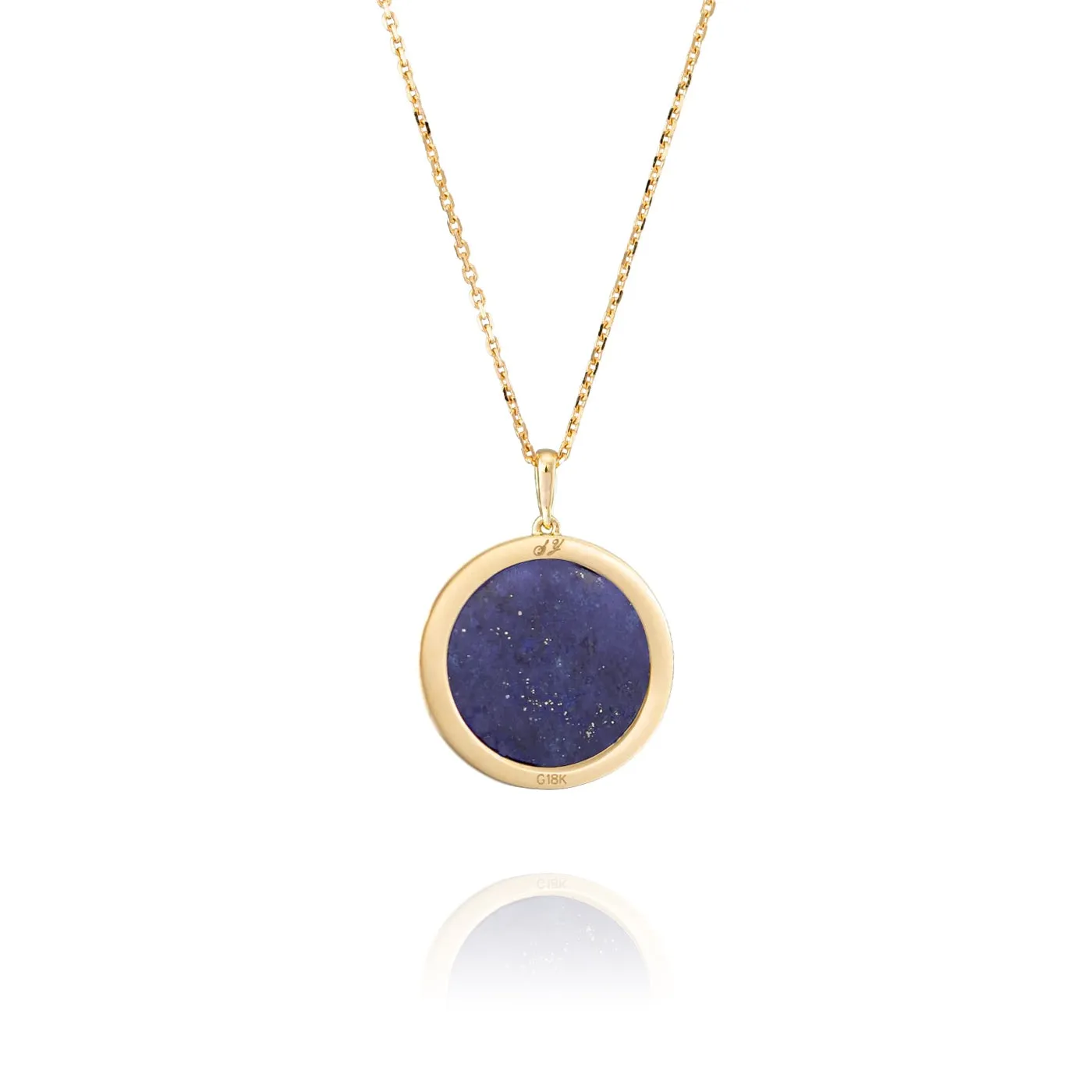 Divine Grace Pendant 18kt Yellow Gold with Lapis