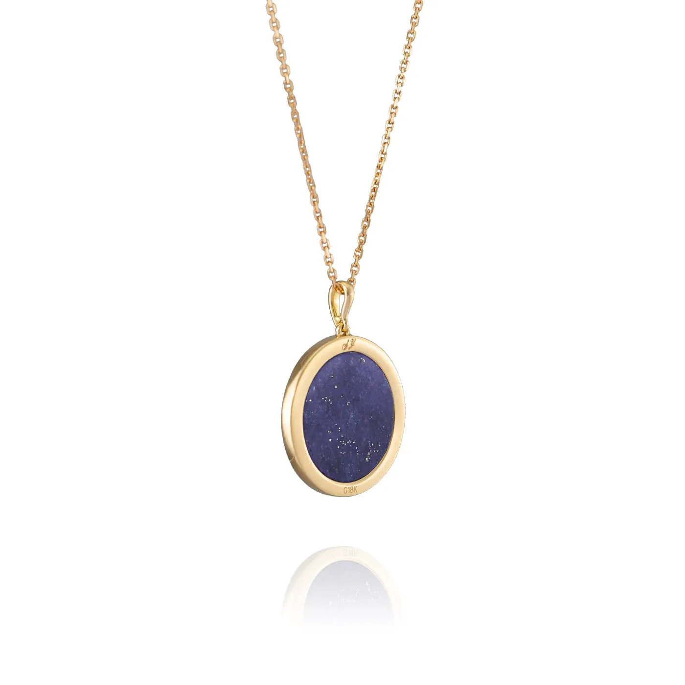 Divine Grace Pendant 18kt Yellow Gold with Lapis