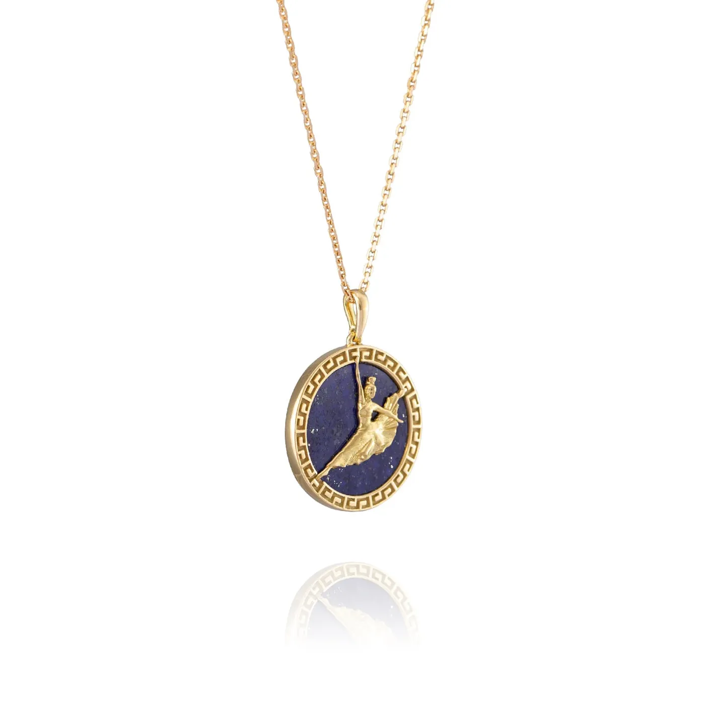 Divine Grace Pendant 18kt Yellow Gold with Lapis