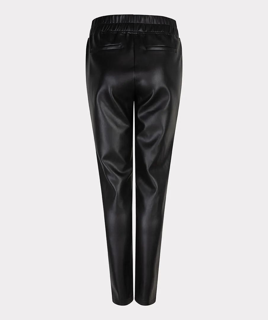 Esqualo Black Vegan Pull On Trousers