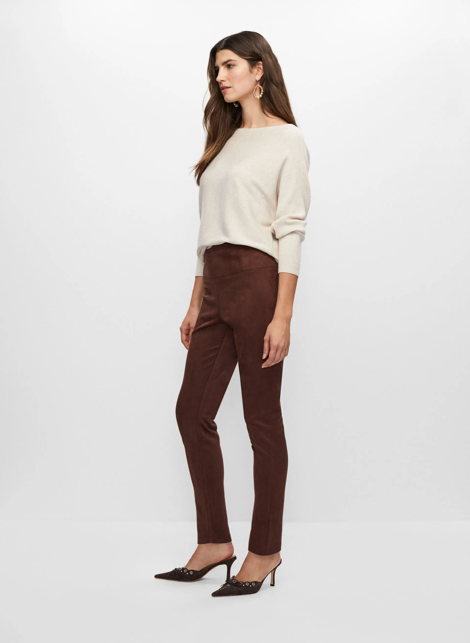 Faux Suede Pull-On Leggings