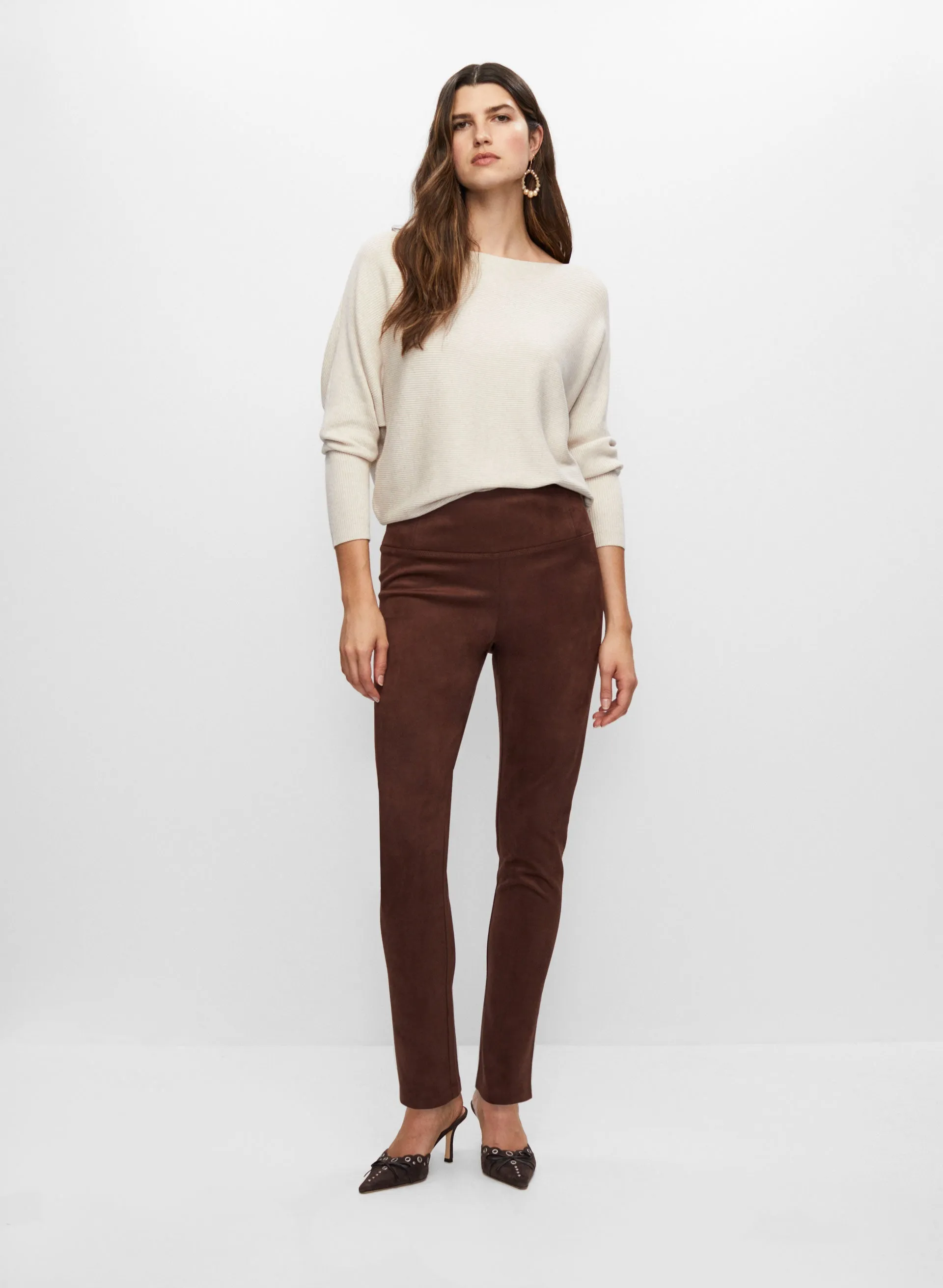 Faux Suede Pull-On Leggings