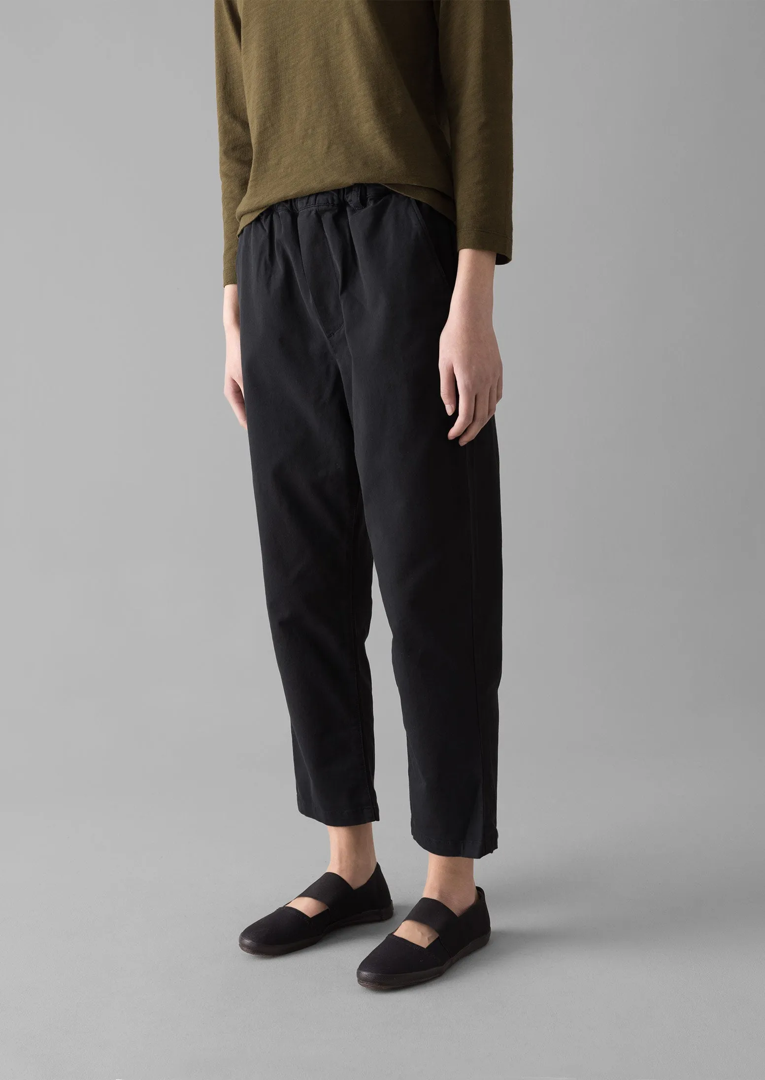 Gabi Cotton Pull On Pants | Soft Black