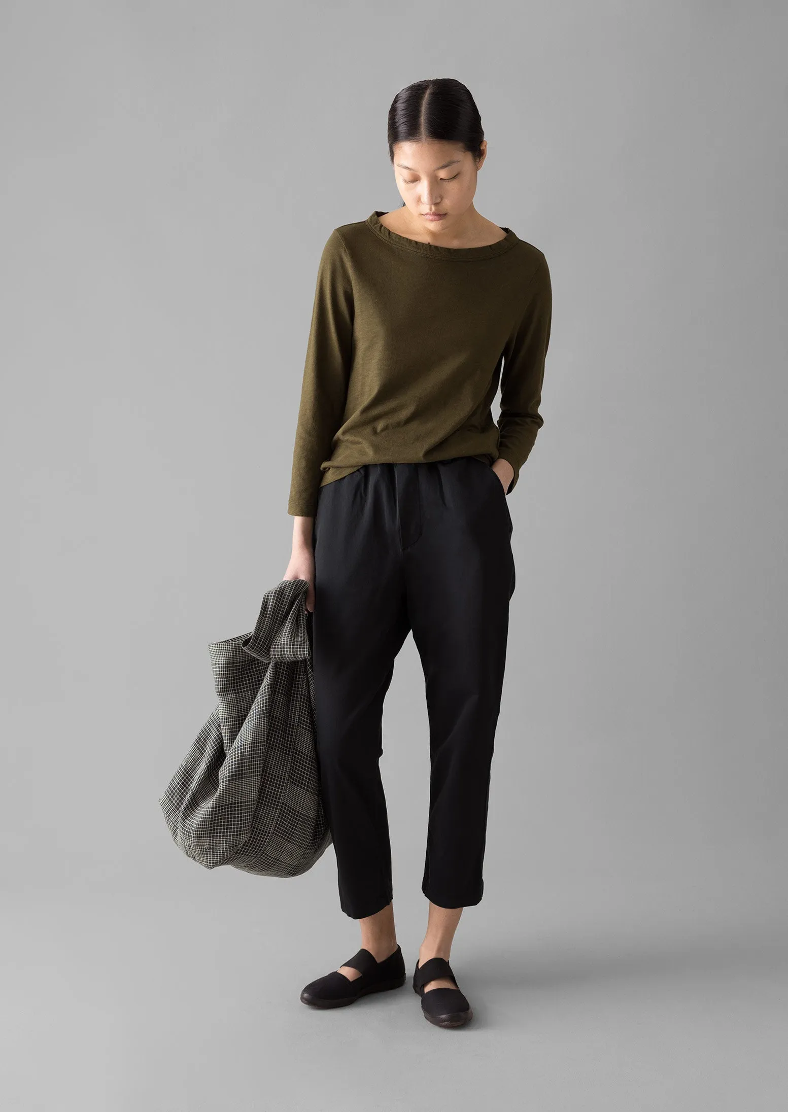 Gabi Cotton Pull On Pants | Soft Black