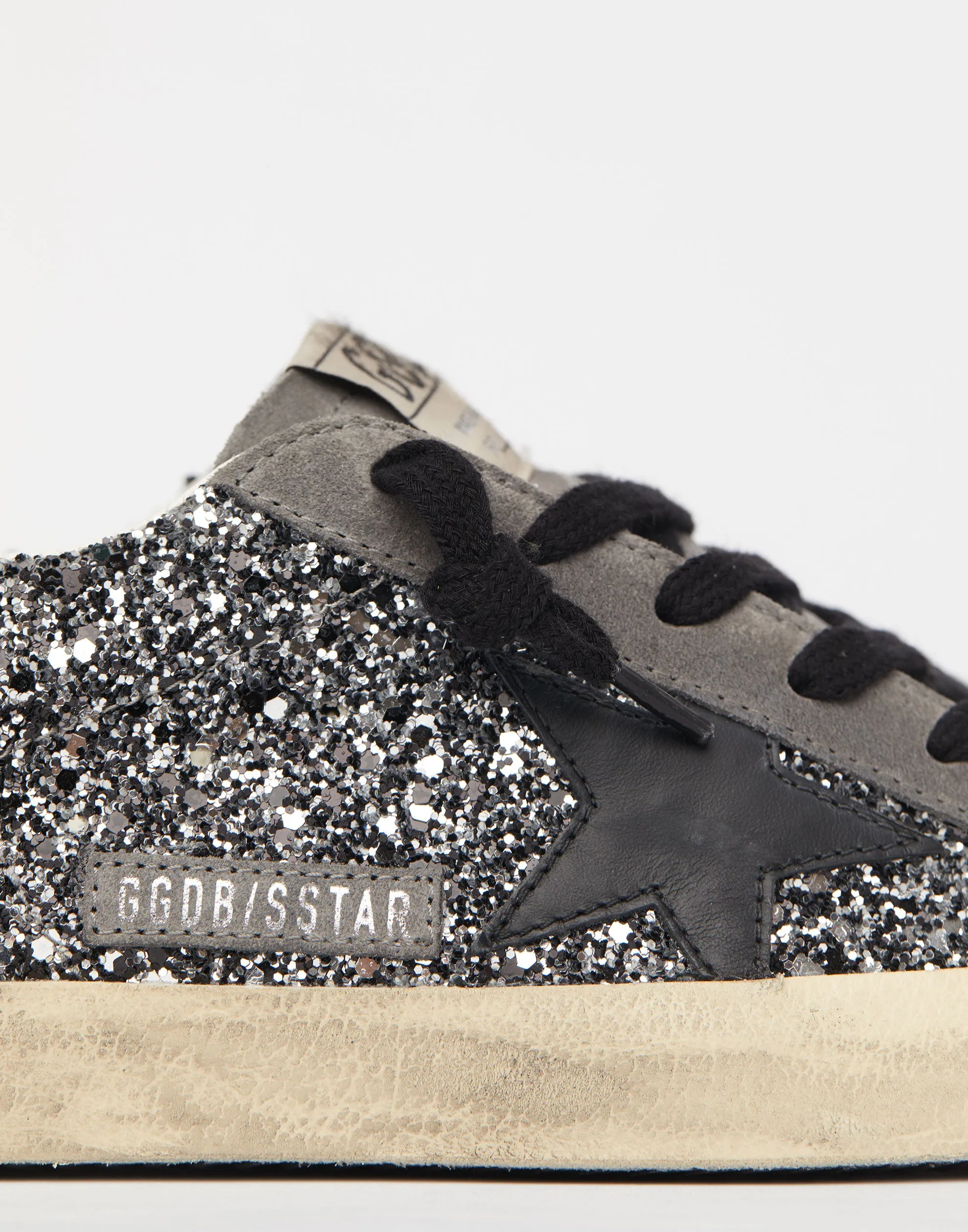 Glitter & Grey Suede Superstar Sneakers