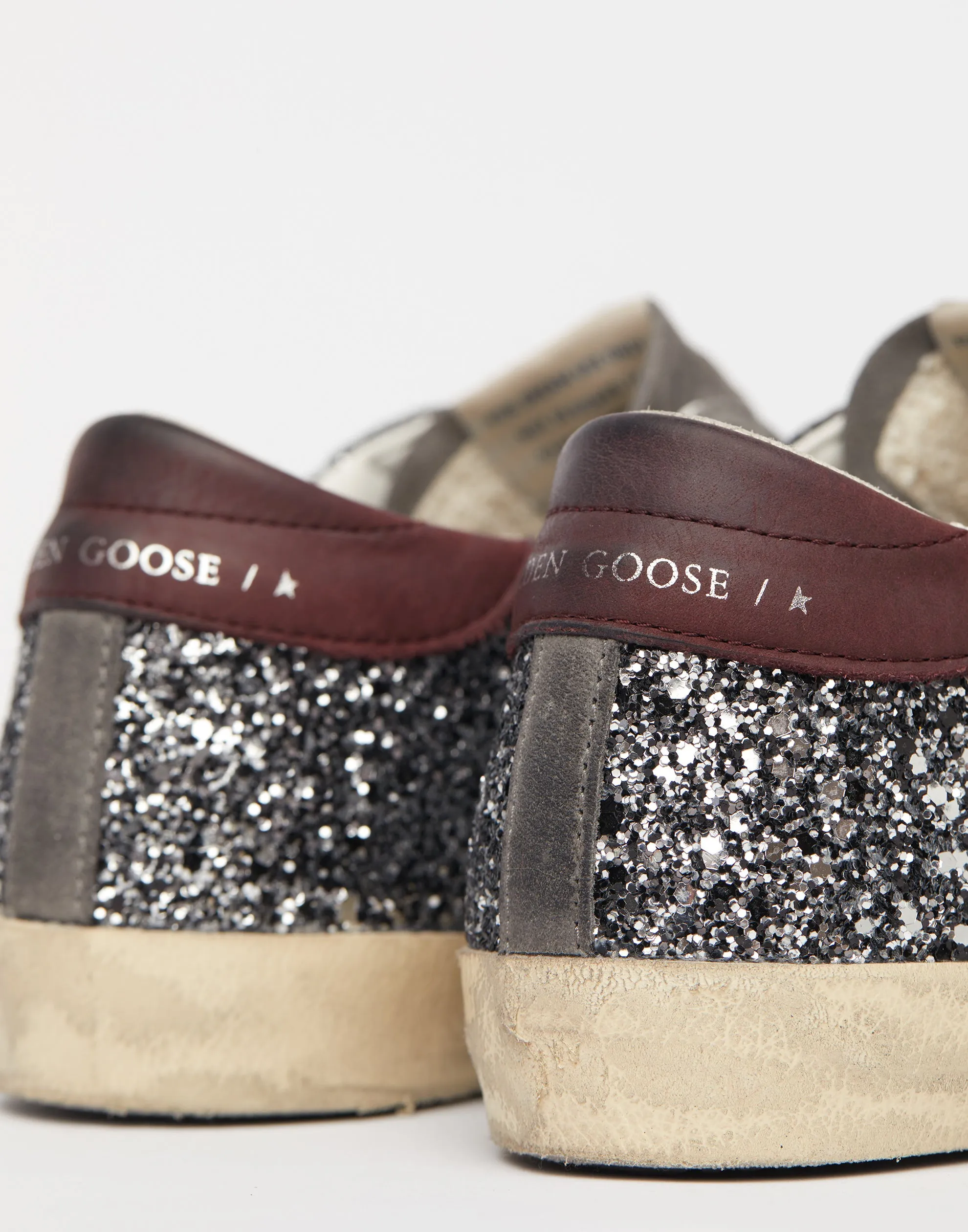 Glitter & Grey Suede Superstar Sneakers