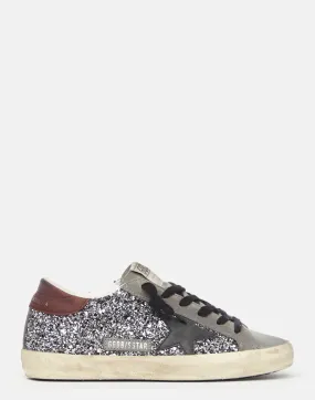 Glitter & Grey Suede Superstar Sneakers