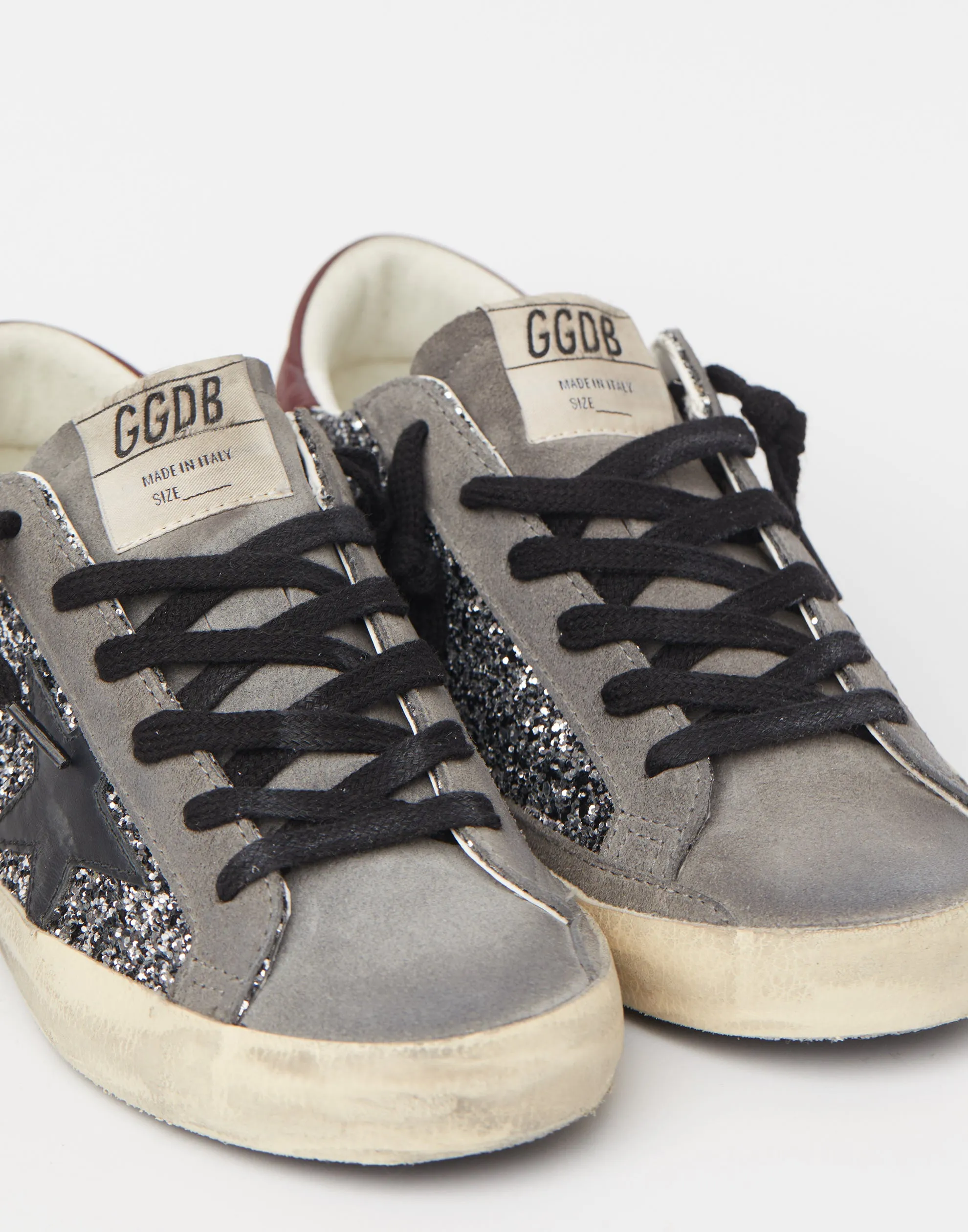 Glitter & Grey Suede Superstar Sneakers