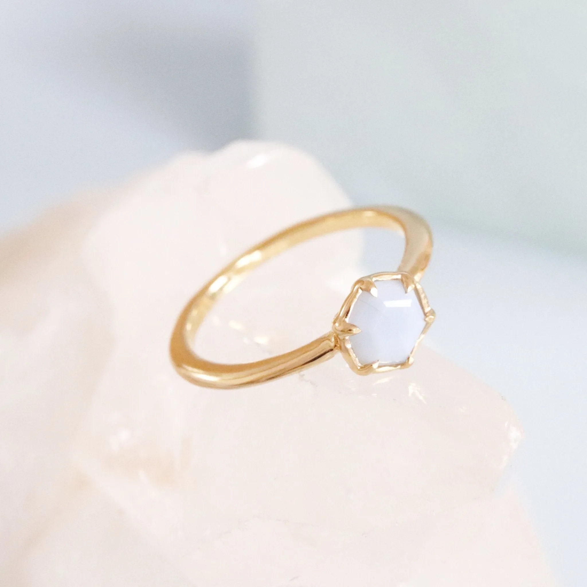 GRACE RING - ARCTIC BLUE OPAL & GOLD