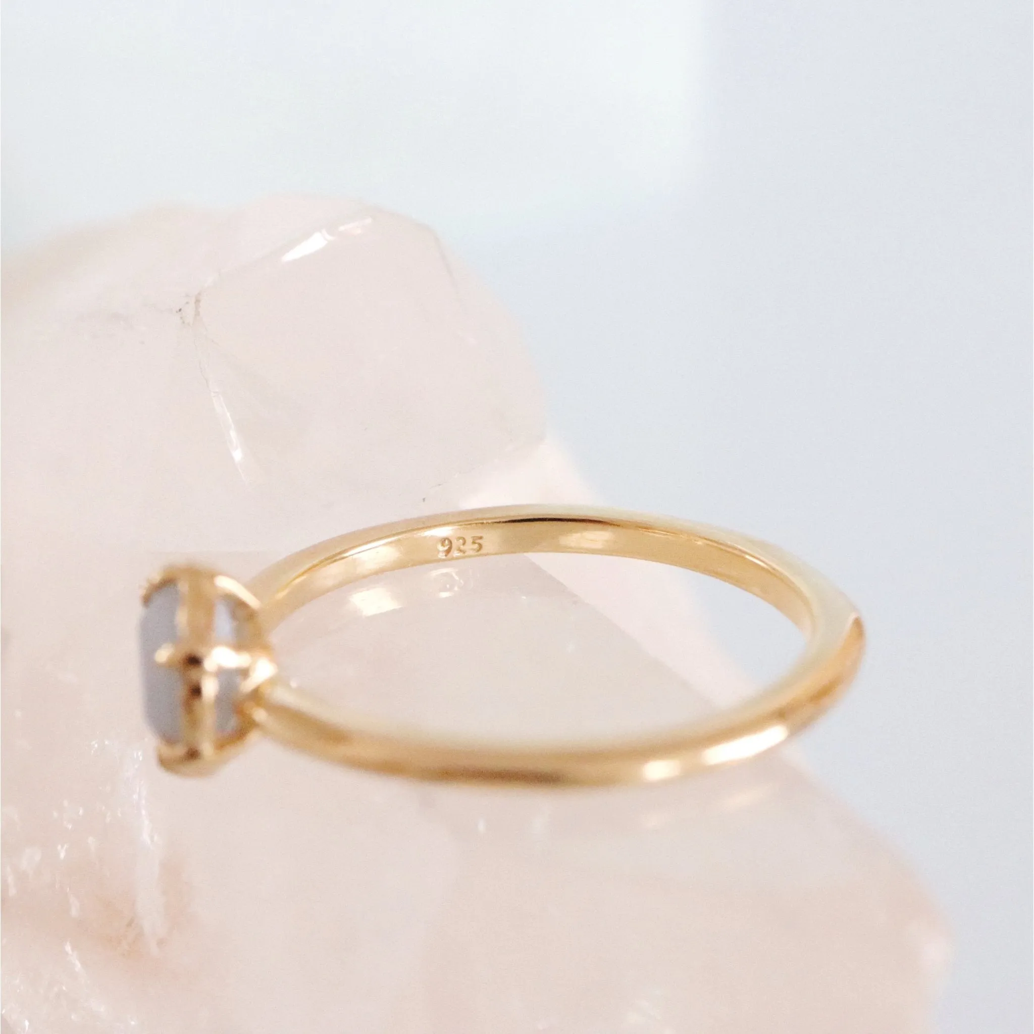 GRACE RING - ARCTIC BLUE OPAL & GOLD