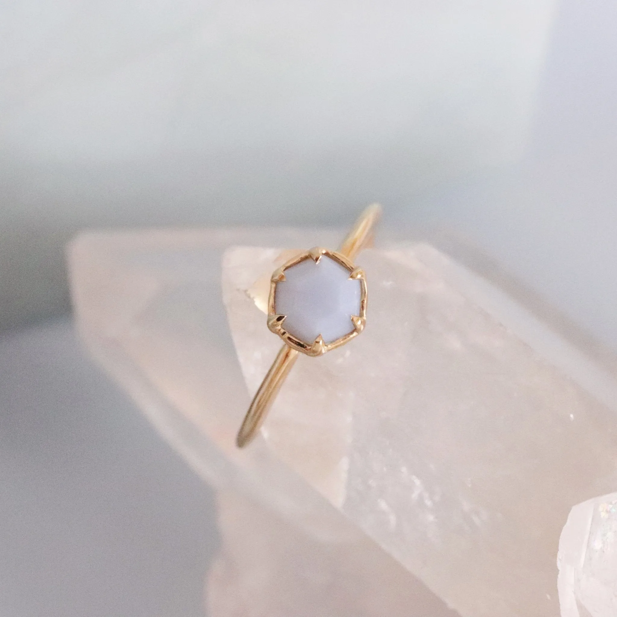 GRACE RING - ARCTIC BLUE OPAL & GOLD