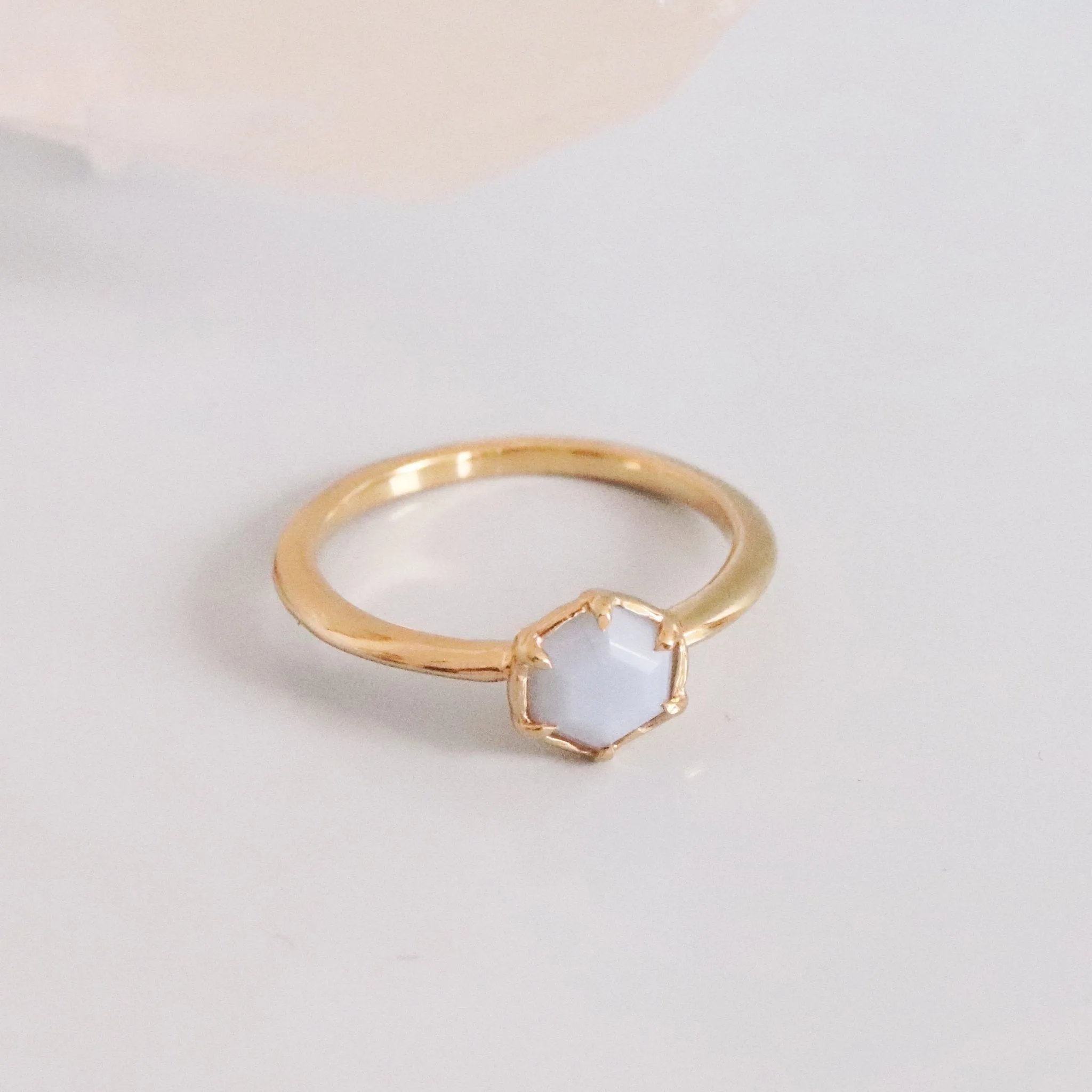 GRACE RING - ARCTIC BLUE OPAL & GOLD