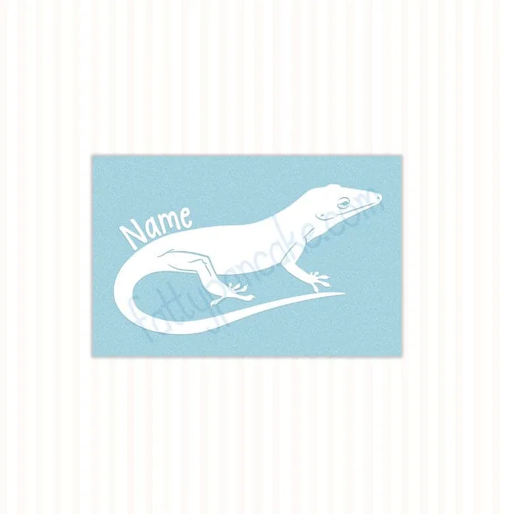 Green Anole Vinyl Decal, Customizable Reptile Tank Decor