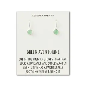 Green Aventurine Drop Earrings with Quote Card