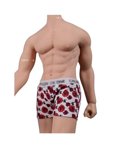 HiPlay 1/6 Scale Male Figure Doll Clothes: Rose Cartoon Fashion Pattern Men's Boxer Pants for 12-inch Collectible Action Figure SA015 (A)