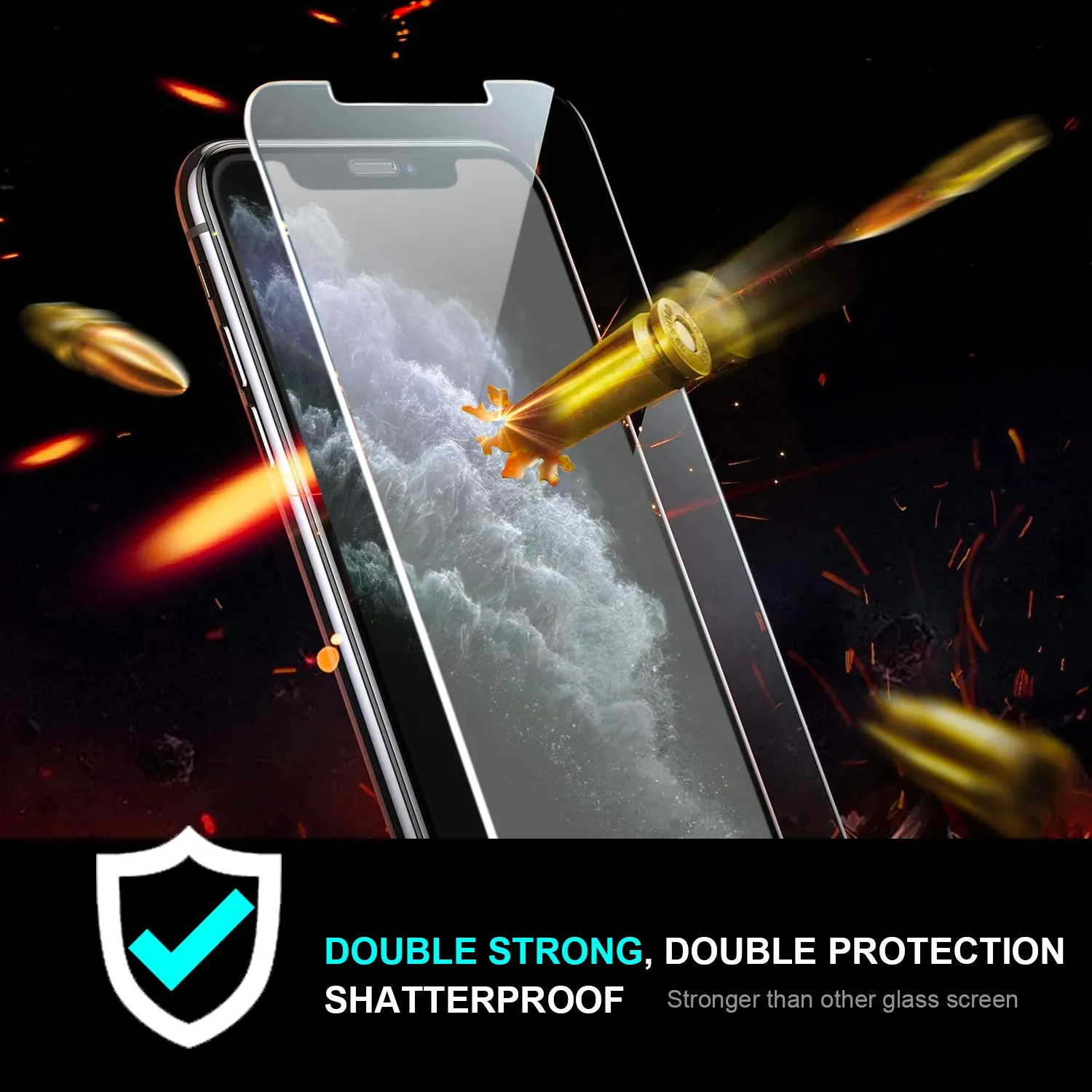 iPhone XR Tempered Glass Screen Protector Tough on Double Strong