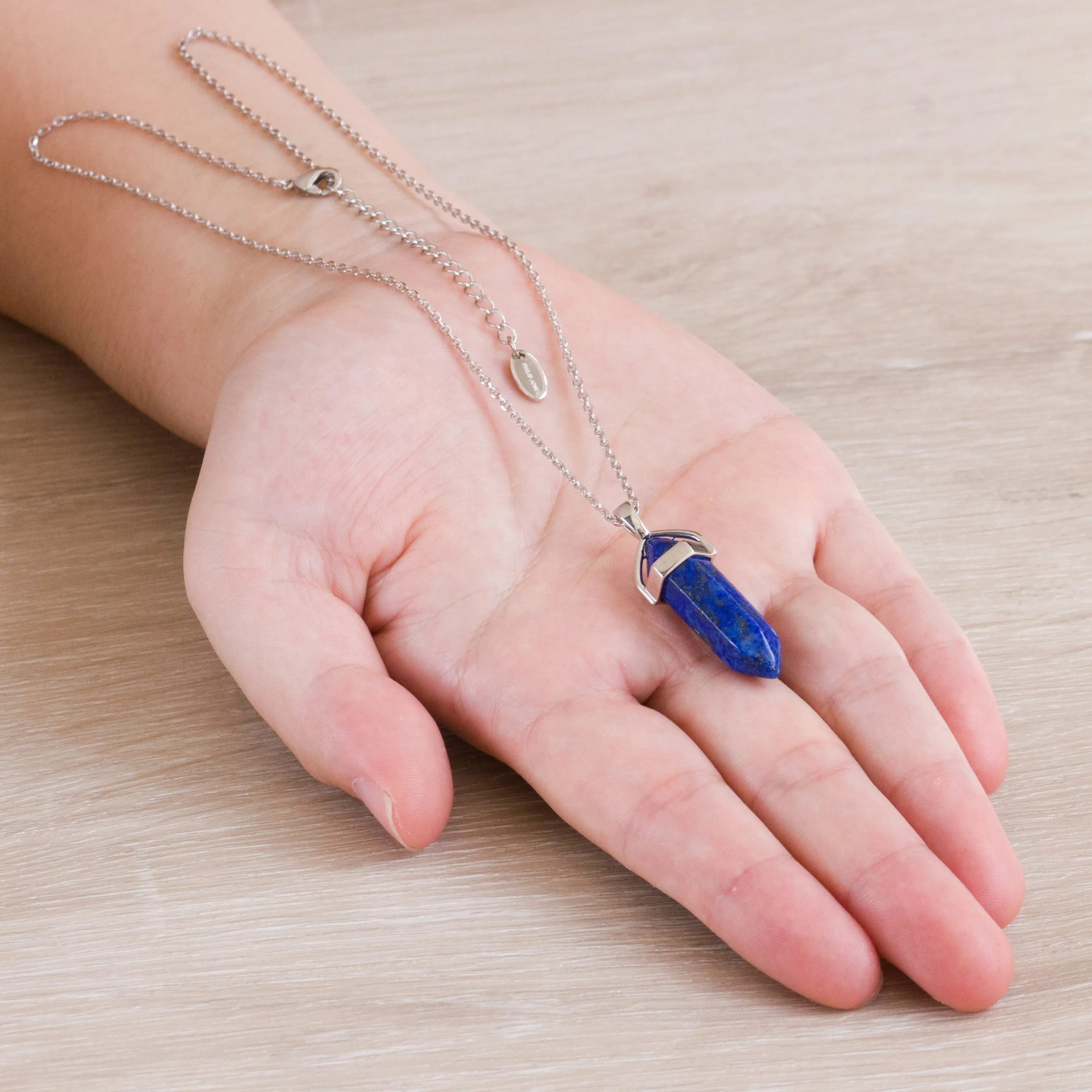 Lapis Gemstone Necklace with Quote Card