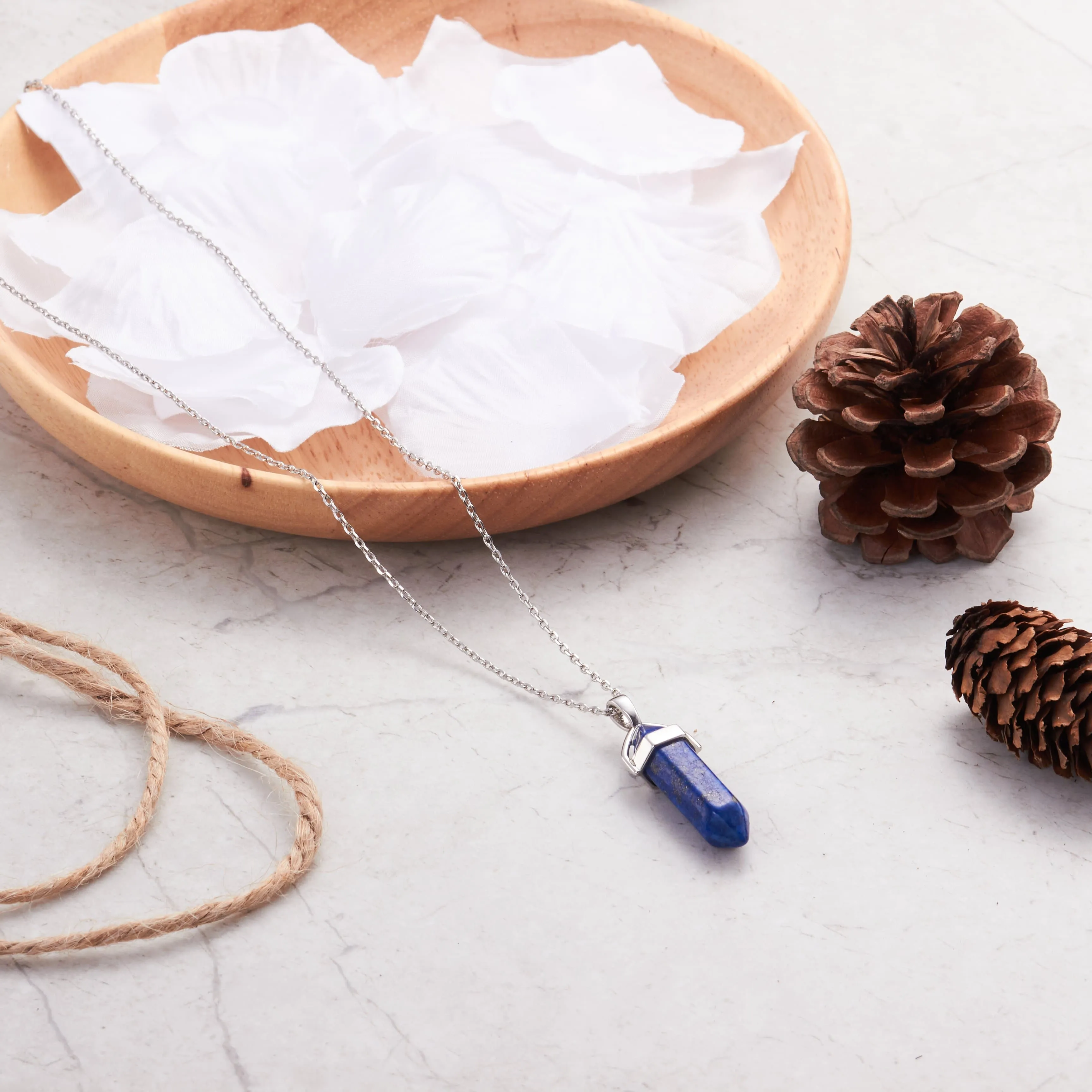 Lapis Gemstone Necklace with Quote Card