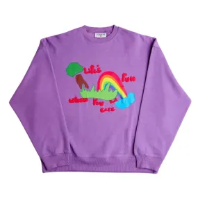 Life's Fun When You Don't Care Crewneck - Purple