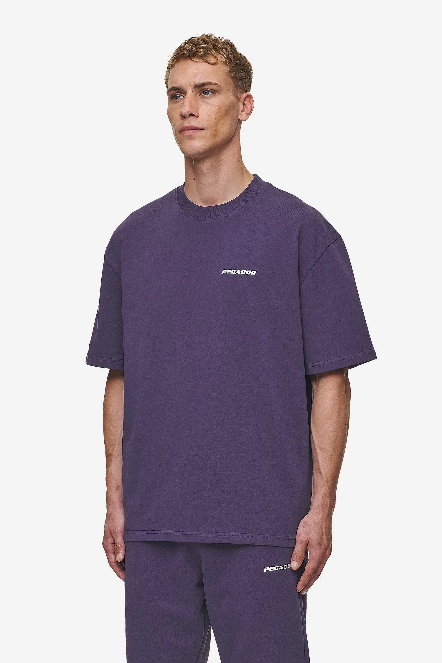 Logo Oversized Tee Washed Deep Purple