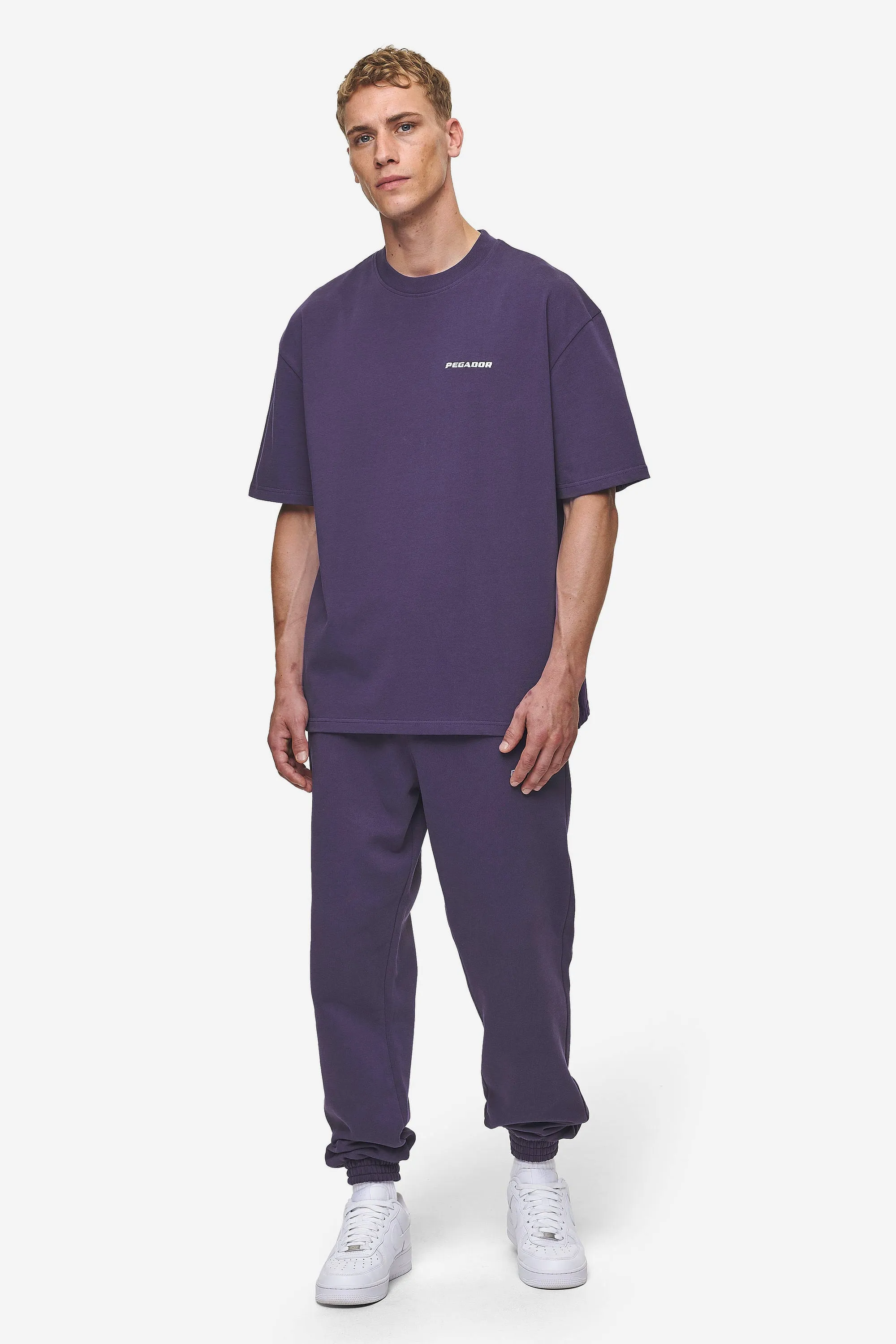 Logo Oversized Tee Washed Deep Purple