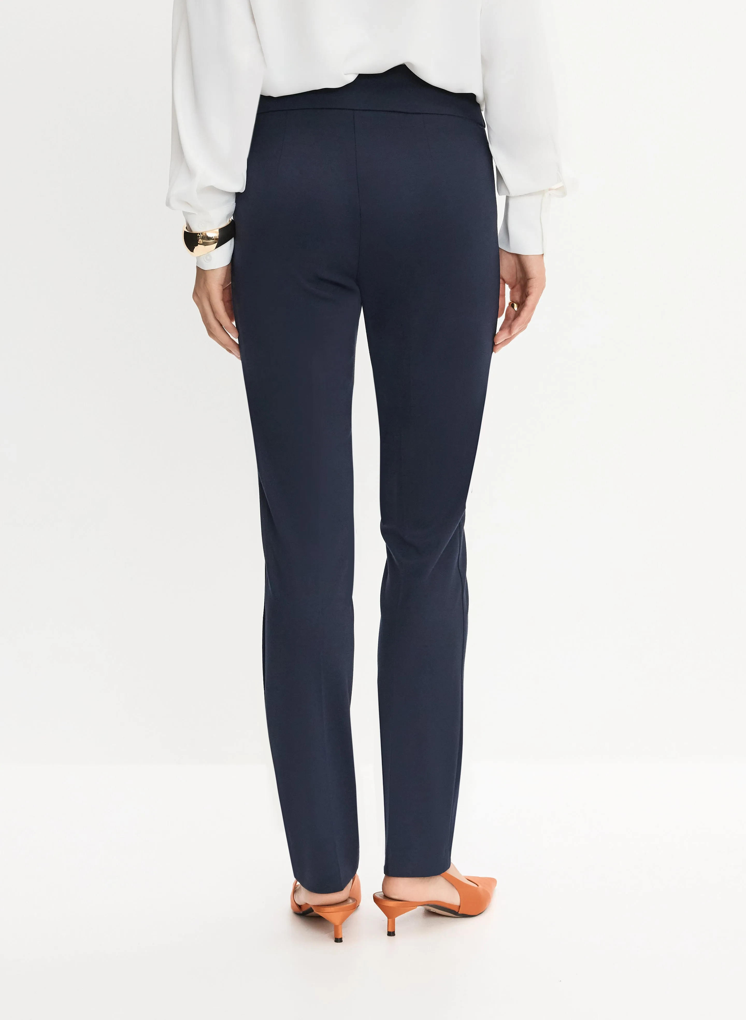 Madison Pull-On Straight-Leg Pants