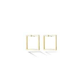 Medium Yellow Gold Foundation Hoop Earrings