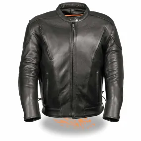 Men’s Black Side Lace Vented Scooter Jacket