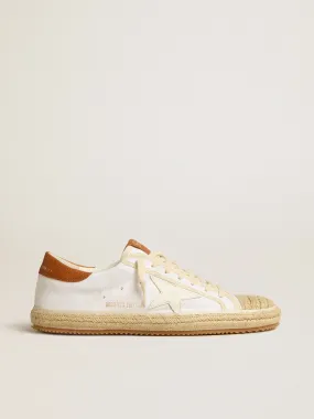 Men’s Super-Star LTD in canvas with white leather star and raffia toe