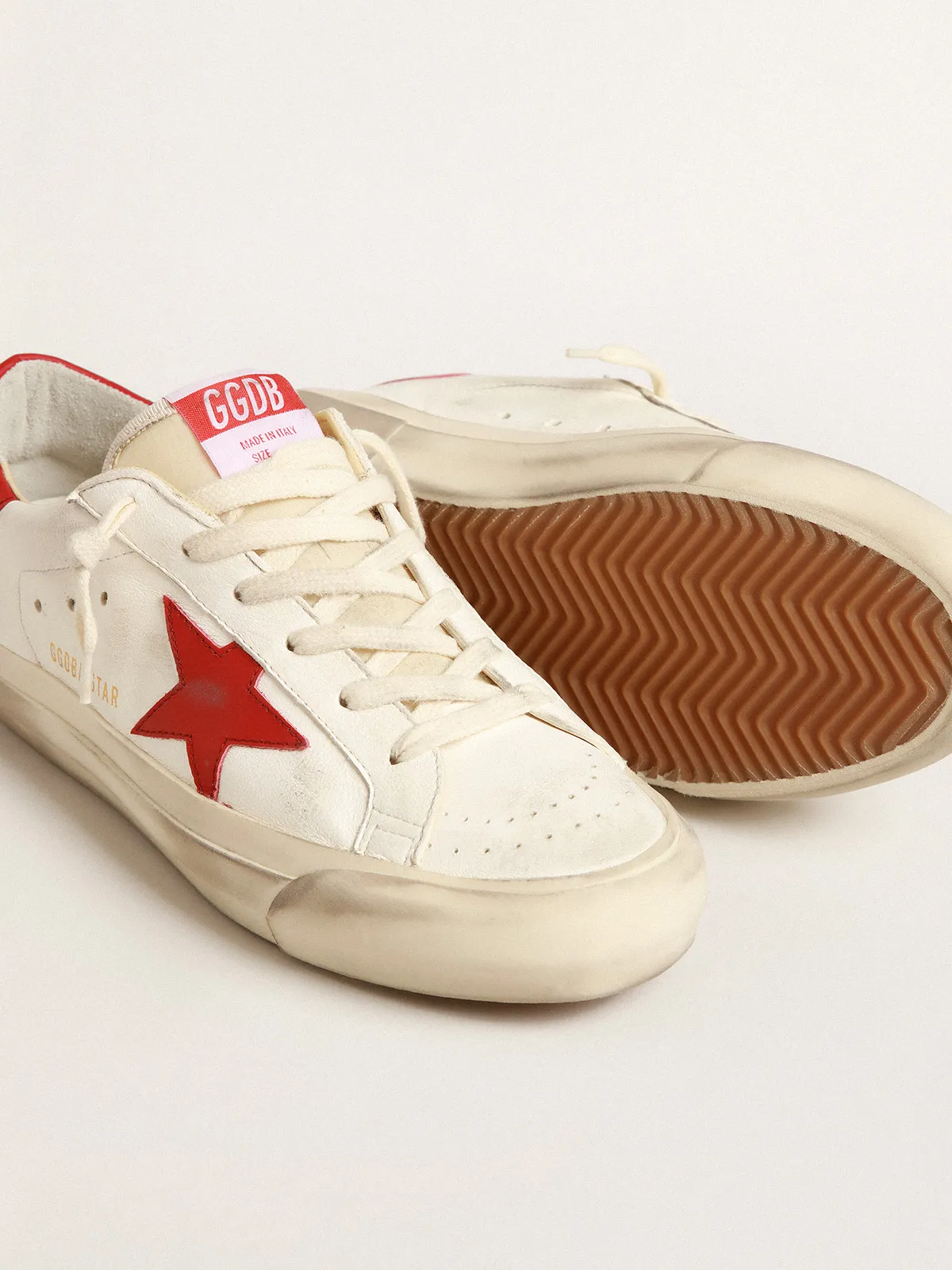 Men’s Super-Star LTD in nappa leather with red star and heel tab