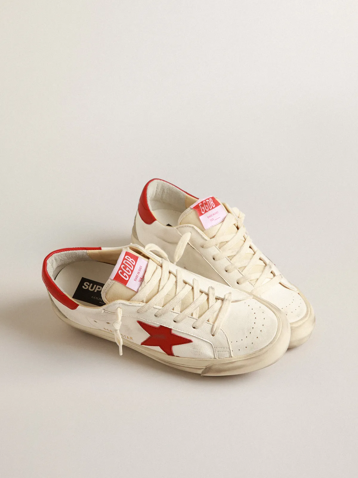 Men’s Super-Star LTD in nappa leather with red star and heel tab