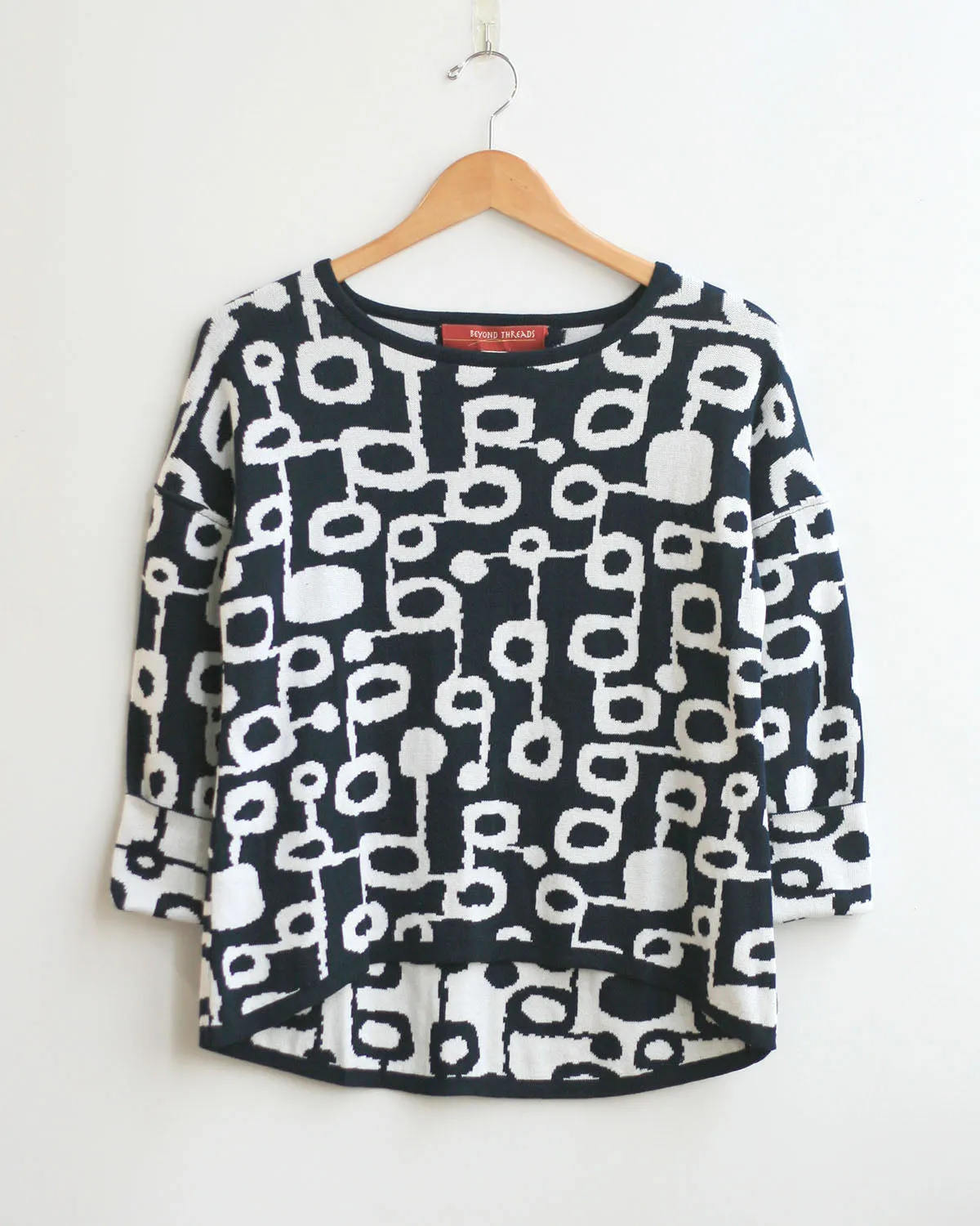 Miró Jacquard Pima Cotton Reversible Pullover Sweater