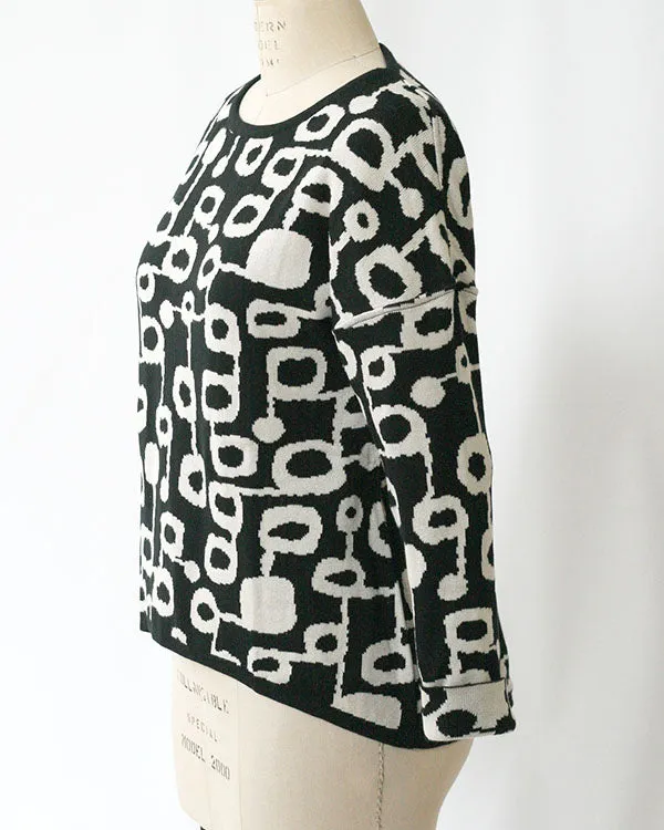 Miró Jacquard Pima Cotton Reversible Pullover Sweater