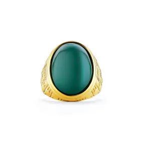 Ocean Reef Ring with Green Chalcedony in 18K Gold Vermeil