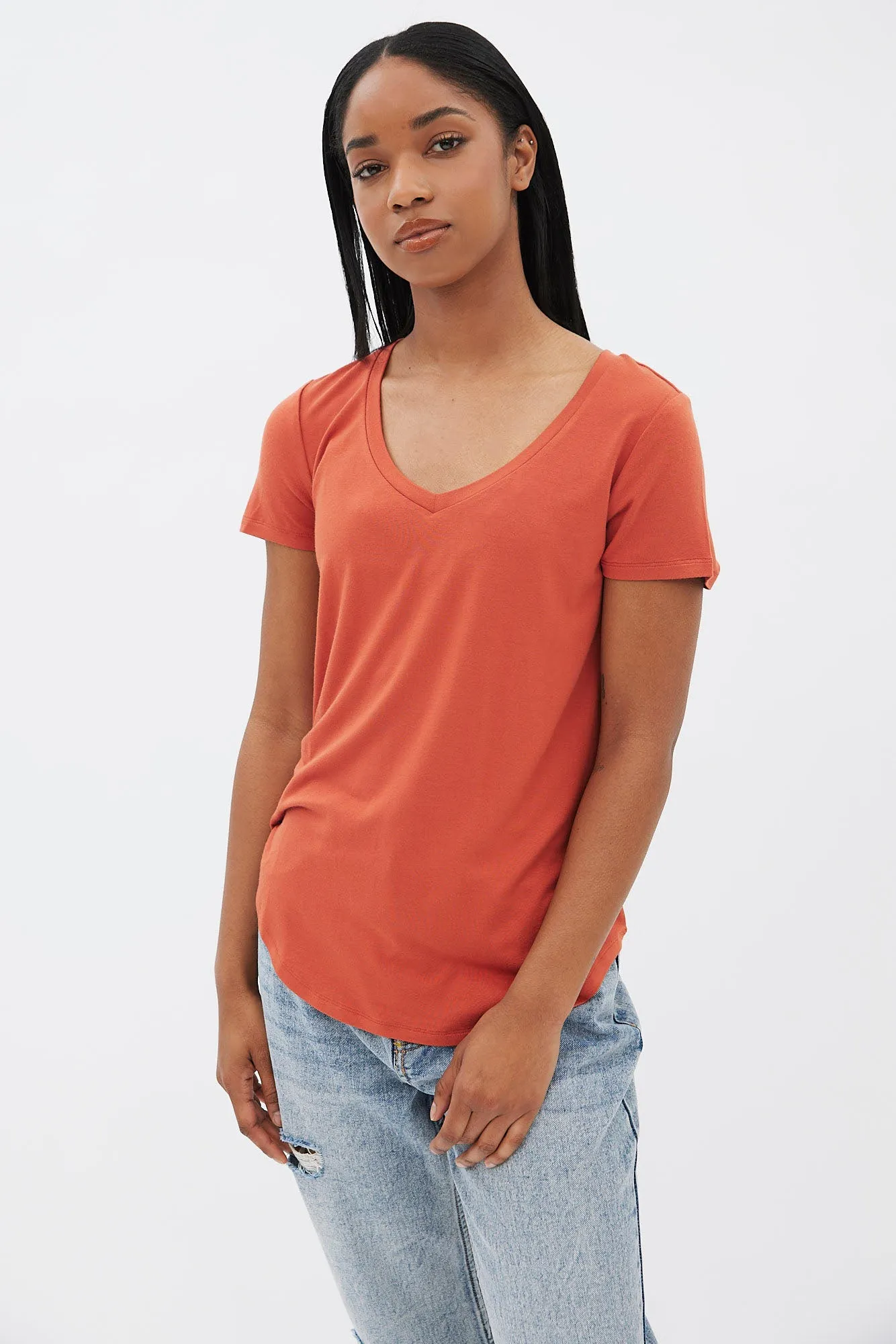 Short Sleeve V-Neck Relaxed Tee