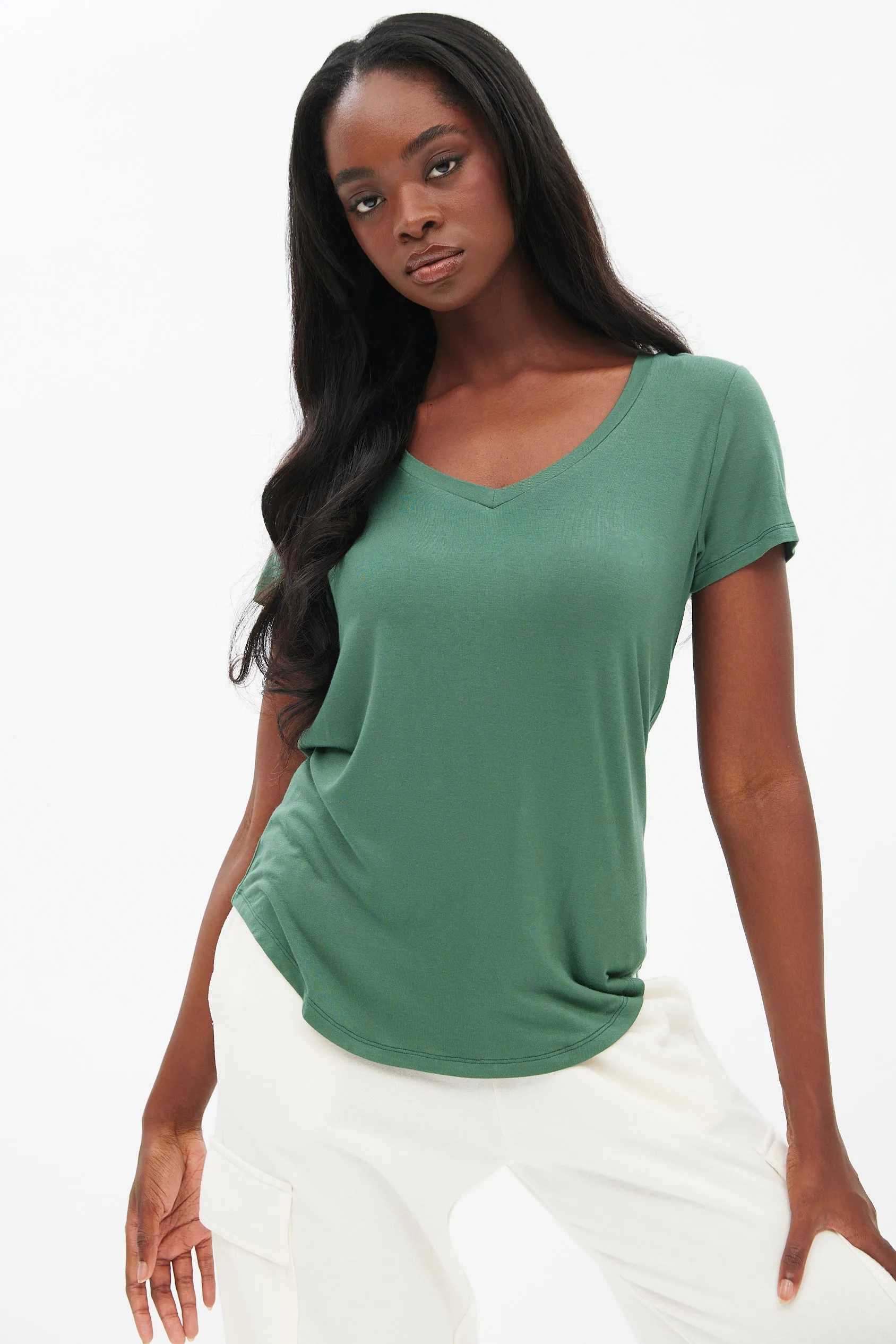 Short Sleeve V-Neck Relaxed Tee