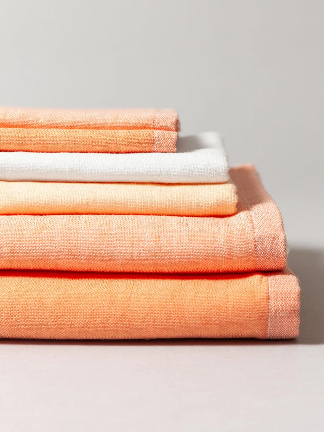 Two-Tone Chambray Towel, Orange 1