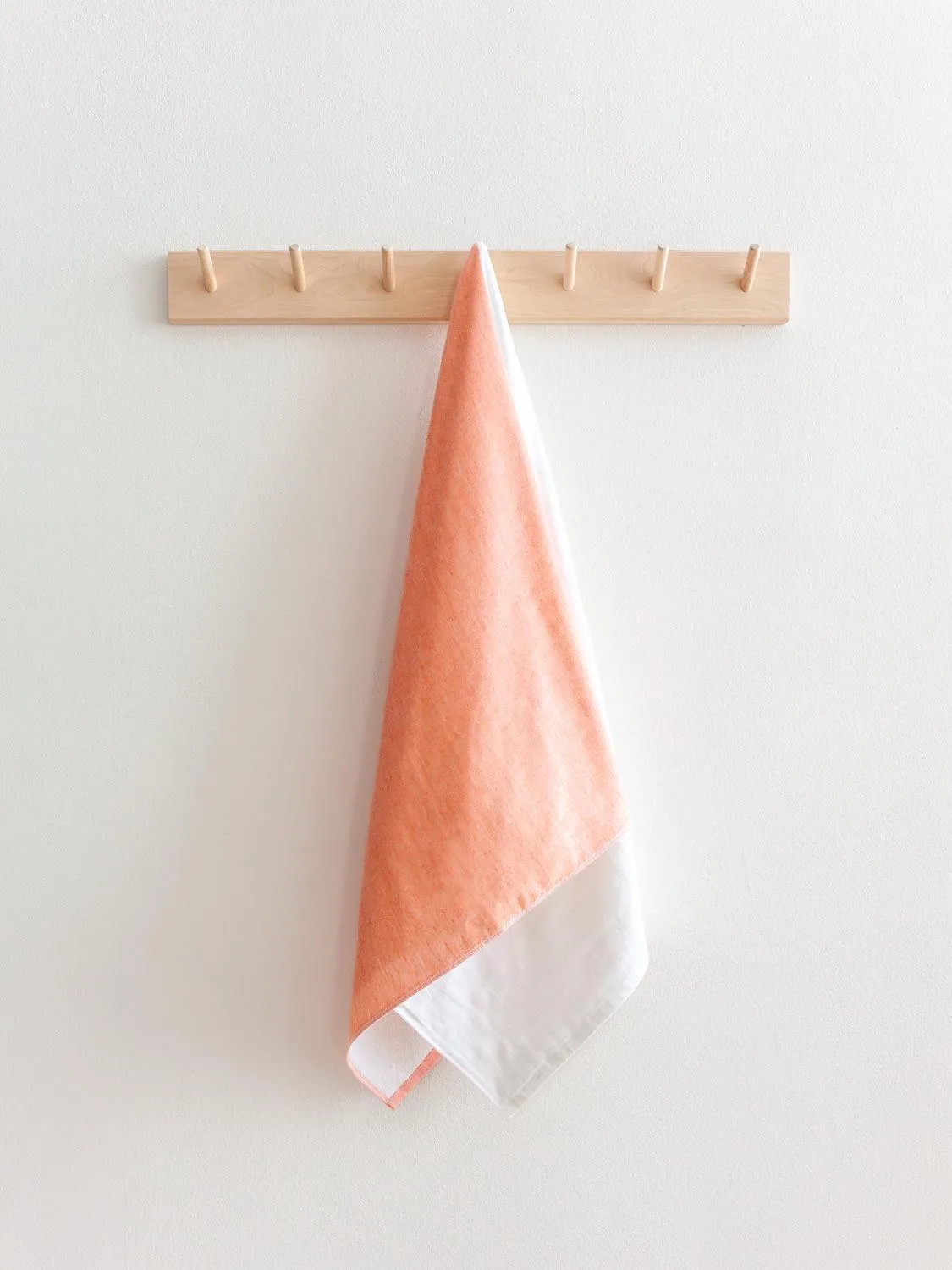 Two-Tone Chambray Towel, Orange 1