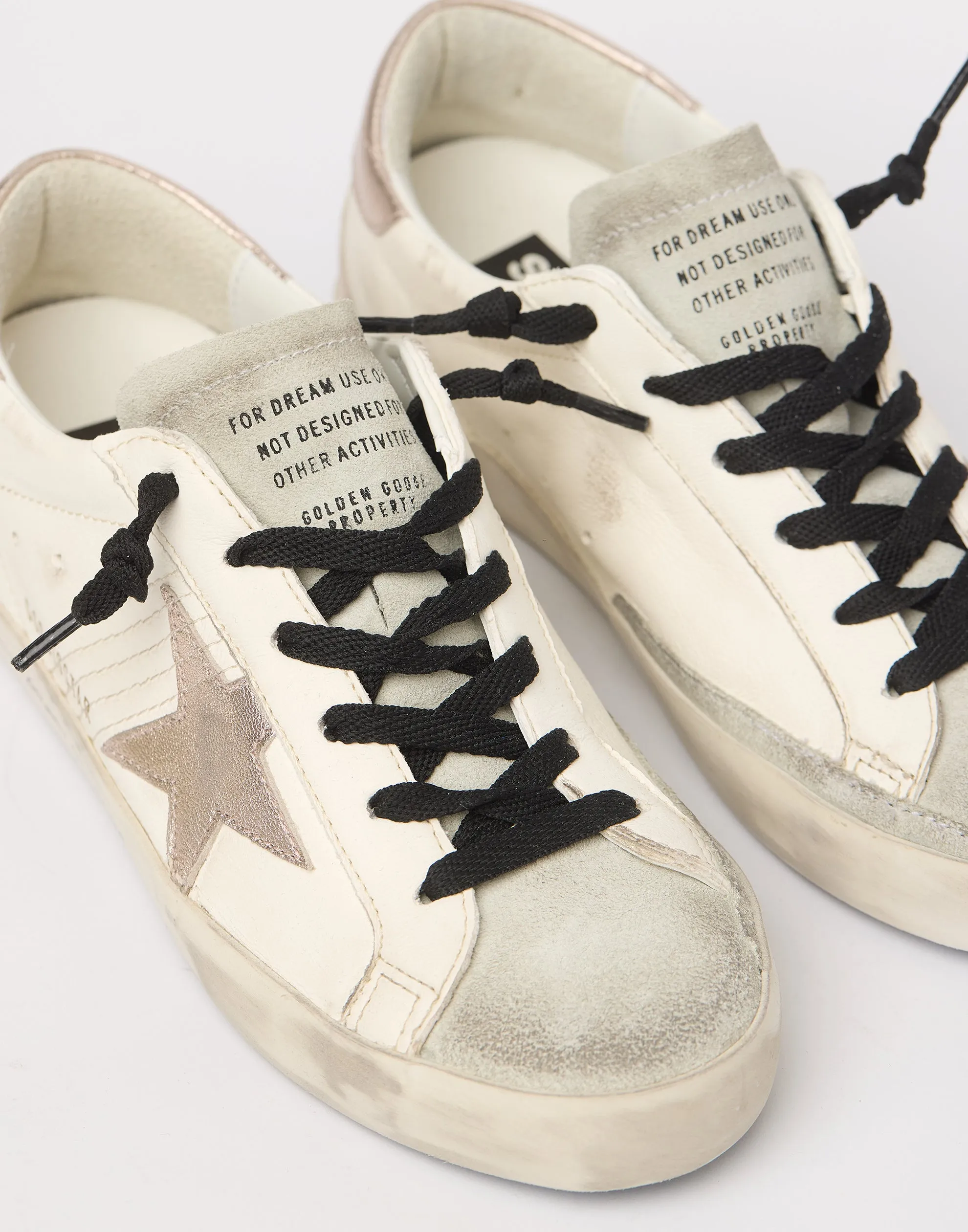 White & Metallic Quartz Superstar Sneakers