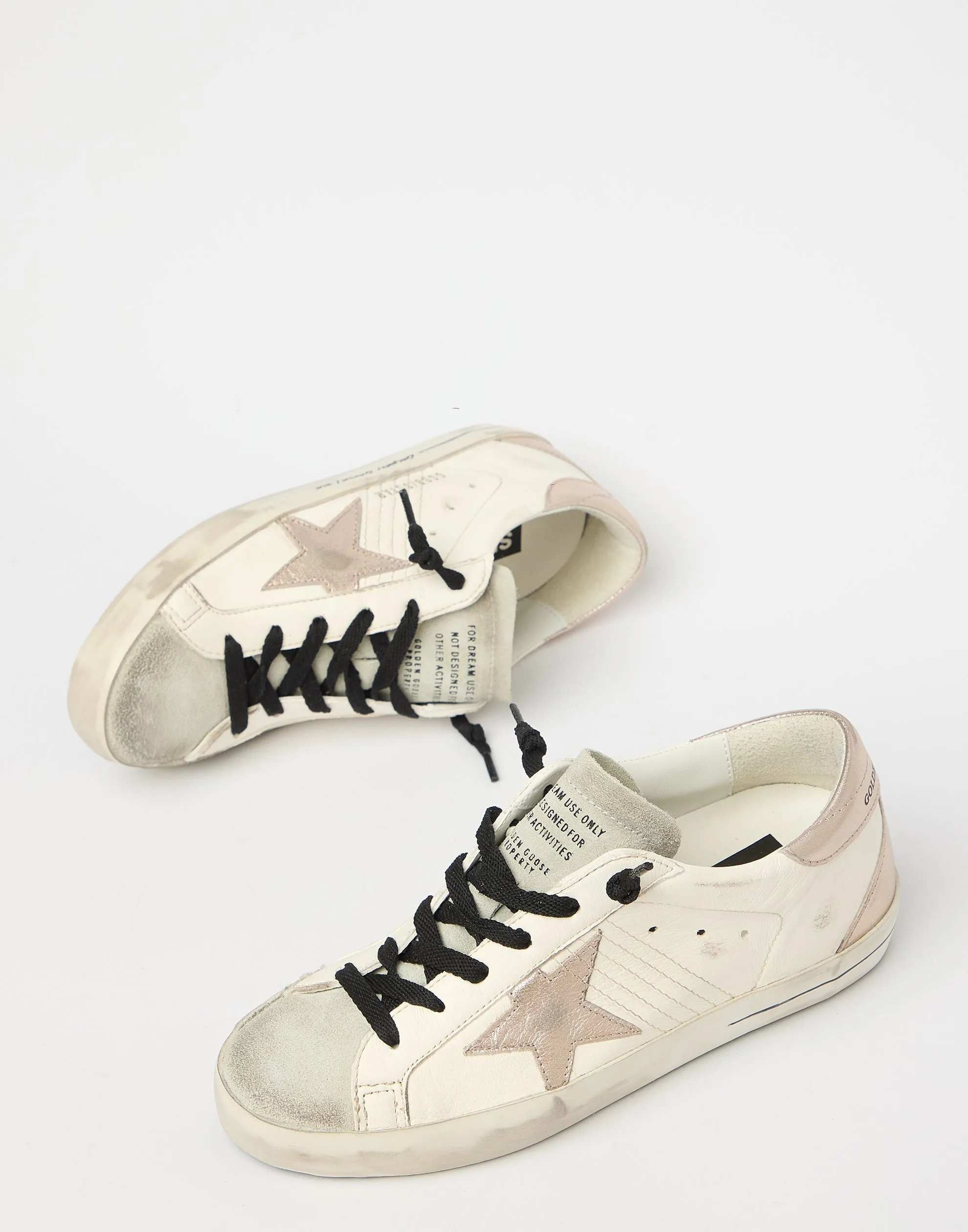 White & Metallic Quartz Superstar Sneakers