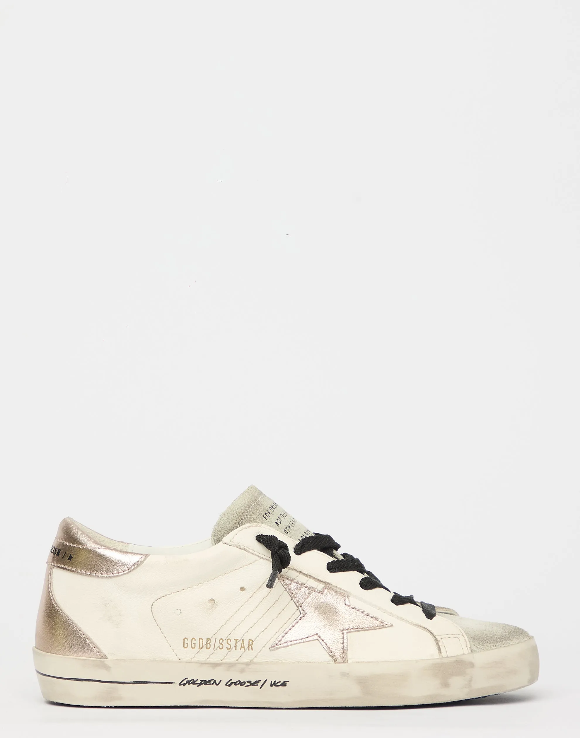 White & Metallic Quartz Superstar Sneakers