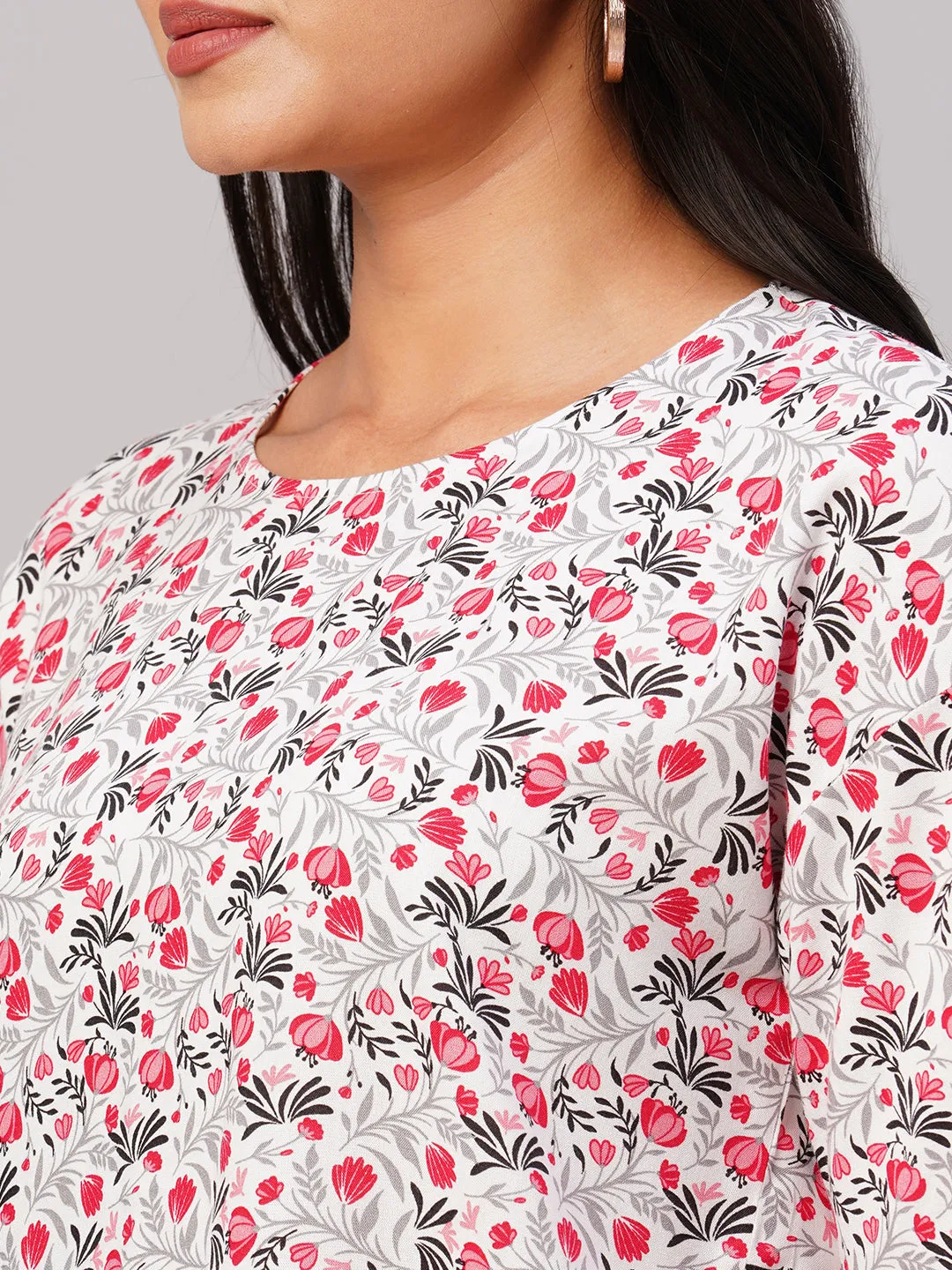 Women's Red Viscose Regular Fit Blouse